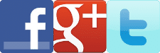 Logos de Facebook, Google+ et Twitter